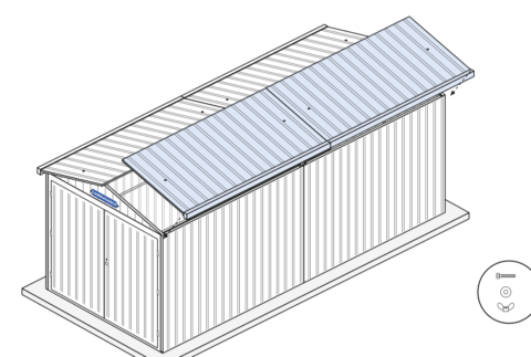 Pezzo schema di montaggio box lamiera